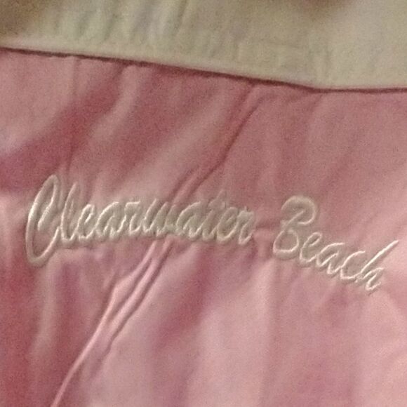 Island Beach Women's Pink & Cream Colored Windbreaker Jacket SIZE L - Picture 3 of 16